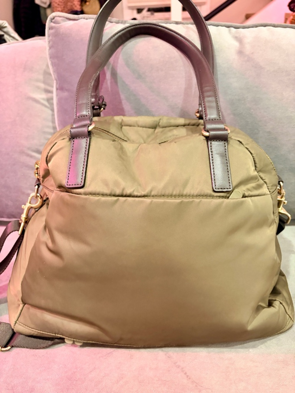 Lo & Sons OG Medium Nylon Travel Tote Olive Green Weekender Carry On